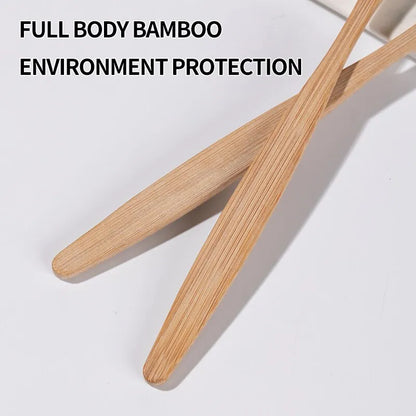 Single Cowhide Wrapped Bamboo Toothbrush Set Natural and Environmentally Friendly Bamboo Toothbrush Tablet One Box of 10 PCS