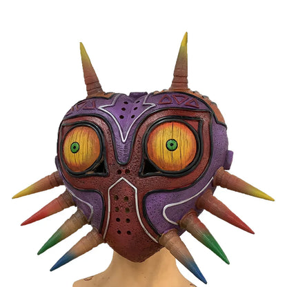 Majoras Maske von Zelda, gruselige realistische Gesichtsmaske, Halloween-Cosplay-Kostüm-Requisite für Erwachsene, Teenager, Spielparty-Maske