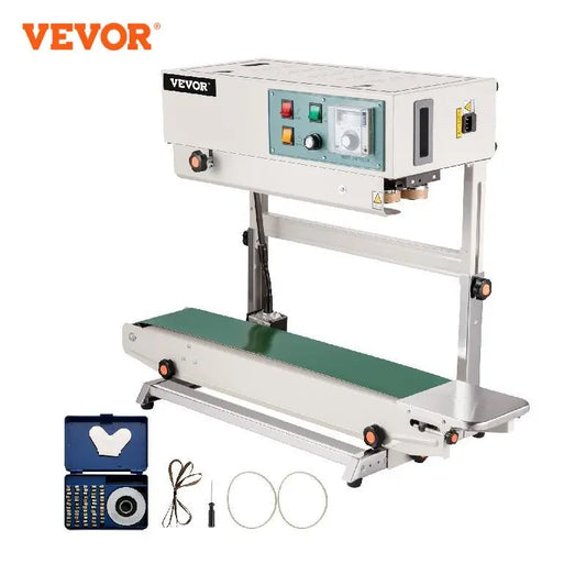 VEVOR FR-900 Continuous Vertical / Horizontal Sealing Machine 700W Automatic Sealer PVC Coding Plastic Logo for Production Line