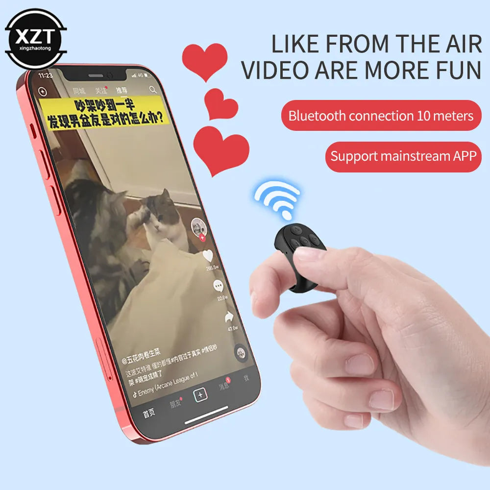 Wireless Bluetooth Mobile Selfie Lazy Artifac Photo Turn Page Controller Tiktok Remote Control Ring Controller