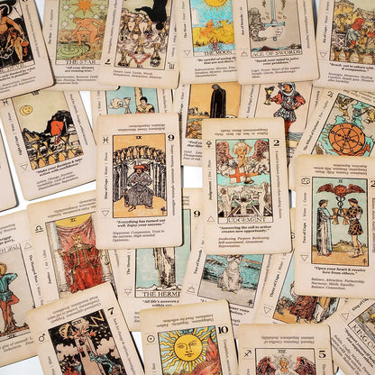 Carta de Tarot con significado en ellas, palabra clave de Tarot para principiantes, baraja de Tarot antigua, cartas de Tarot para aprender, 78 cartas del Zodíaco invertido