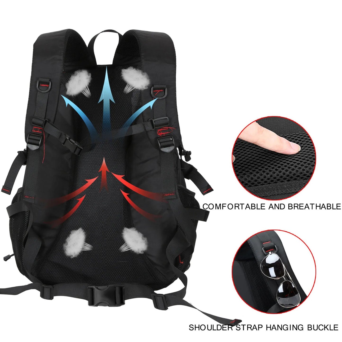 Mochila de viaje para senderismo al aire libre ligera impermeable de 40L, mochila para acampar para hombres y mujeres