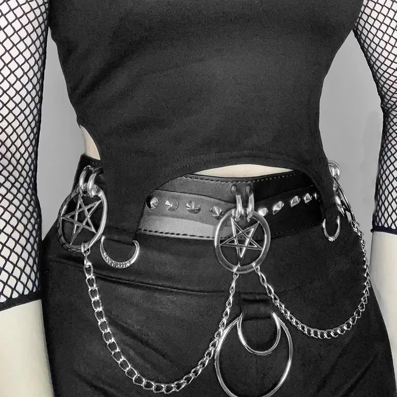 Punk Sashes Chain Black Summer Shorts Women Gothic Clothes PU Fashion Sexy Shorts Streetwear Aesthetic High Waist Shorts