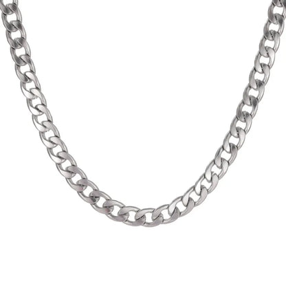 Stainless Steel Chain Necklace Long Hip Hop for Women Men on The Neck  Fashion Jewelry Gift Accessories Silver Color Choker