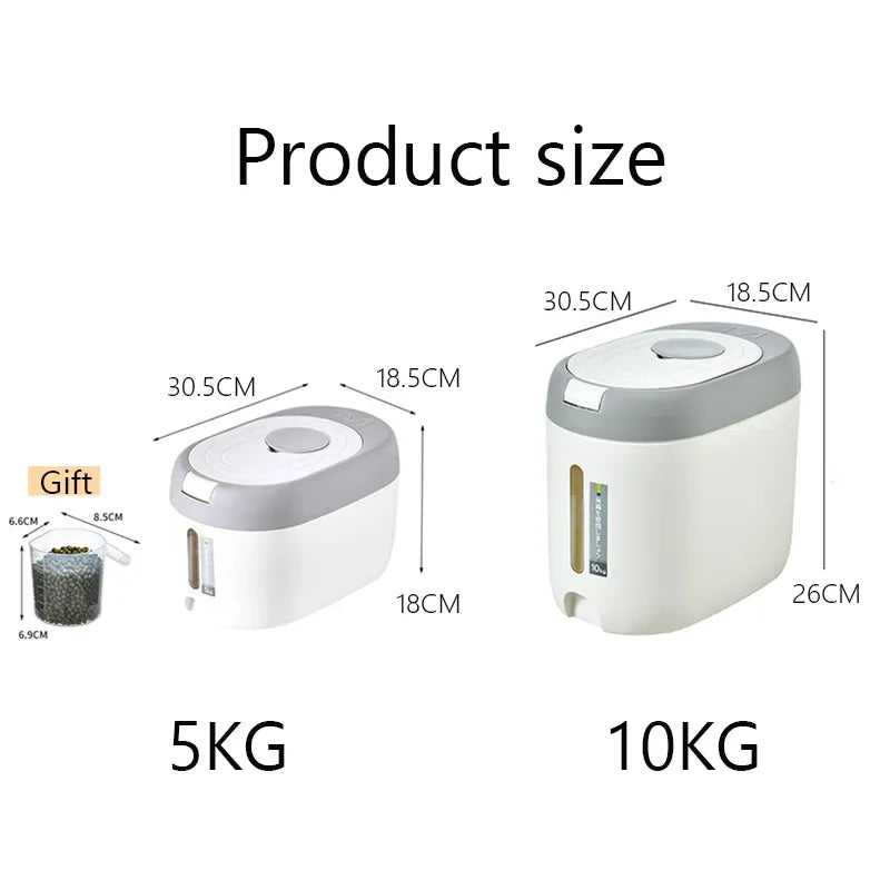 XIAOGUI 5KG/10KG Rice Dispenser Kitchen Organizer And Storage Container Home Box Cereal Jar Botes Cocina Almacenaje Alimentos
