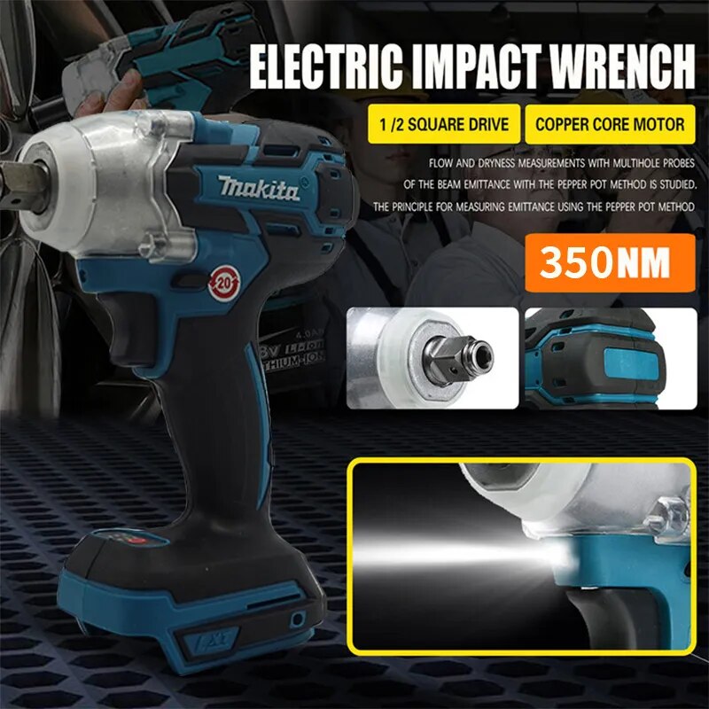 Makita-llave eléctrica de 18V, DTW600, batería inalámbrica, taladro eléctrico, solo cuerpo, herramientas eléctricas profesionales de litio