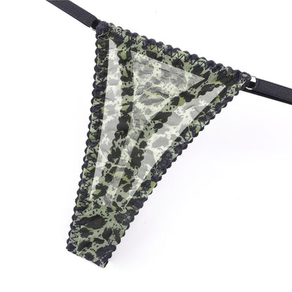 Lencería de leopardo de neón, ropa interior de encaje de 5 piezas, conjuntos de liga transparentes sensuales sexis sin costuras