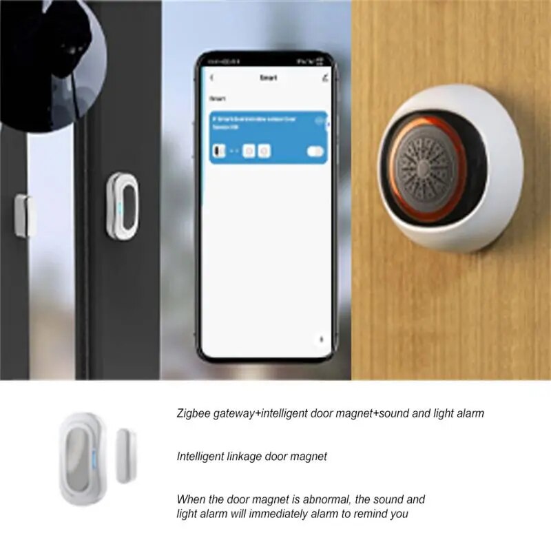 Tuya Zigbee 100DB Smart Sound And Light Alarm Two-in-one Sensor Battery / Usb Dual Power Intelligent Linkage For Smart Life