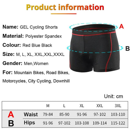 NEWBOLER-pantalones cortos de ciclismo para hombre, ropa interior de malla transpirable con almohadilla de Gel 5D a prueba de golpes, pantalones cortos para bicicleta de montaña