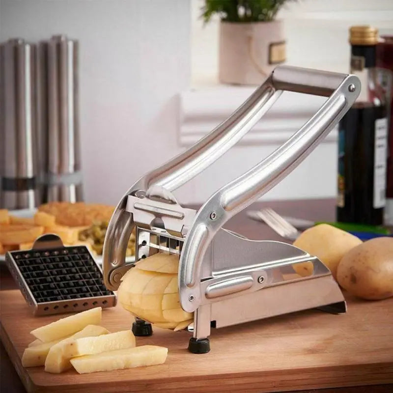 Edelstahl-Kartoffelschneider, Kartoffelschneider, Pommes-Frites-Schneider, multifunktionale manuelle Gemüseschneider-Maschine, Küchenhelfer