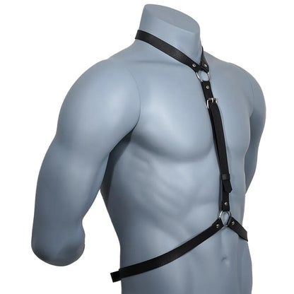 Leder Männer Harness Gürtel mit Schnalle Kleidung Punk Goth Brust Körper Harness Riemen Sexuelle Männliche Dessous