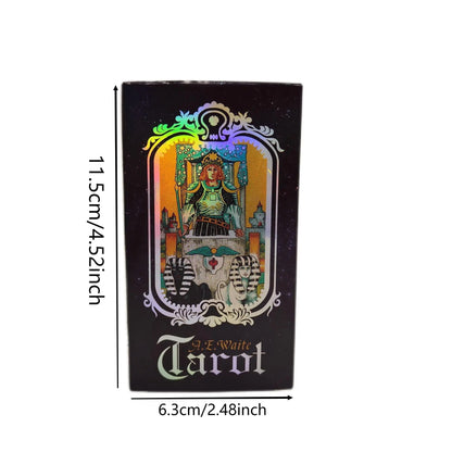 SUNHHX Tarot Cards Set, 78 Surface Laser Tarot Cards, Tarot Cards with English Instructions Book, Tarot Cards for Beginners