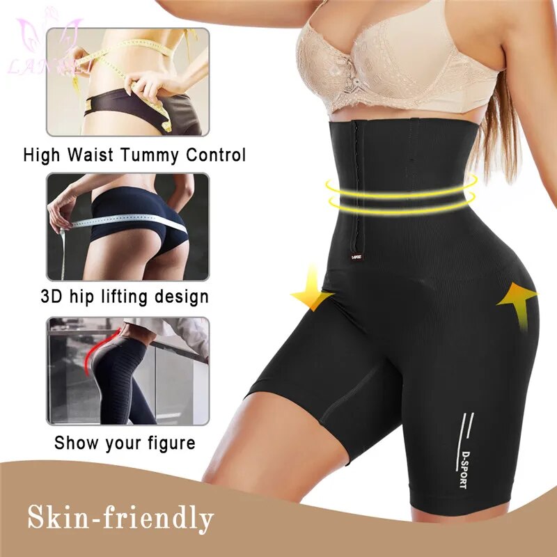 LANFEI Taillentrainer, Body Shaper, Bauchkontrolle, Höschen für Damen, nahtlose Leggings, Trimmer, Shorts, Po-Lifter, Shapewear mit Haken