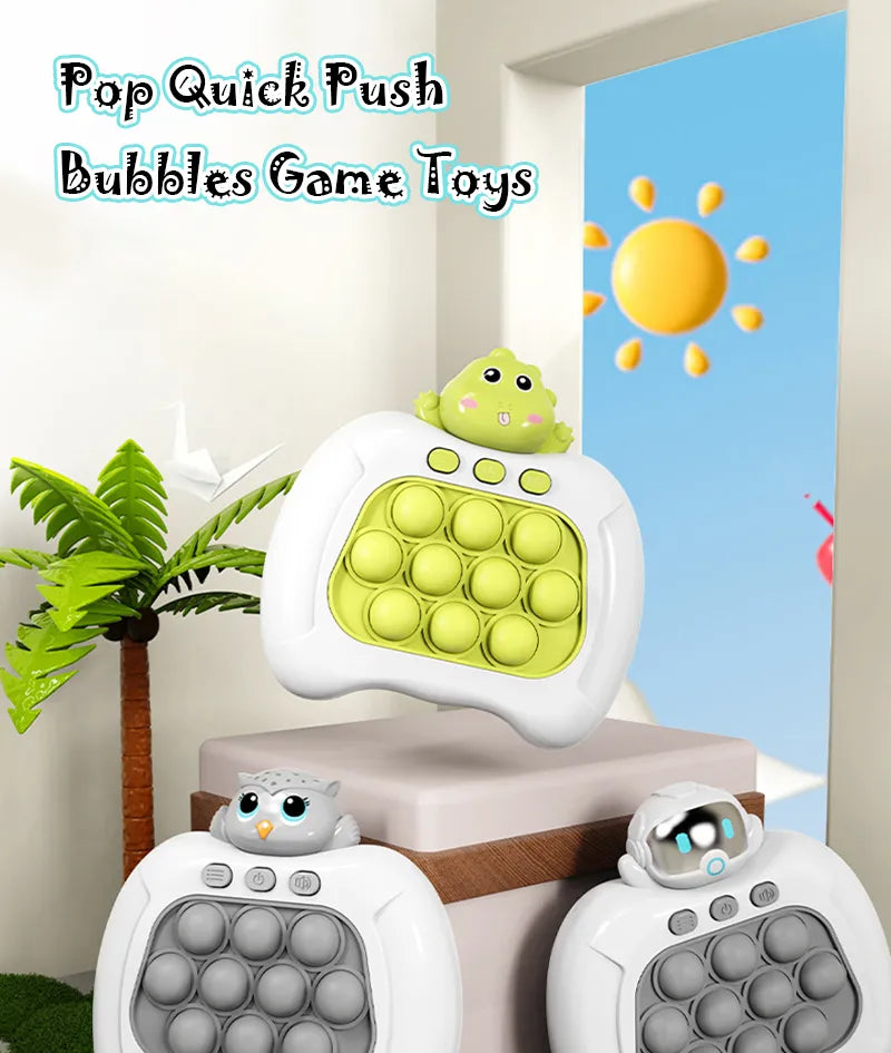 Pop Light Fidget Game-juego de burbujas de empuje rápido, juguetes con mango para niños y niñas, juguetes antiestrés con máquina de juego LED, juguetes para aliviar el estrés