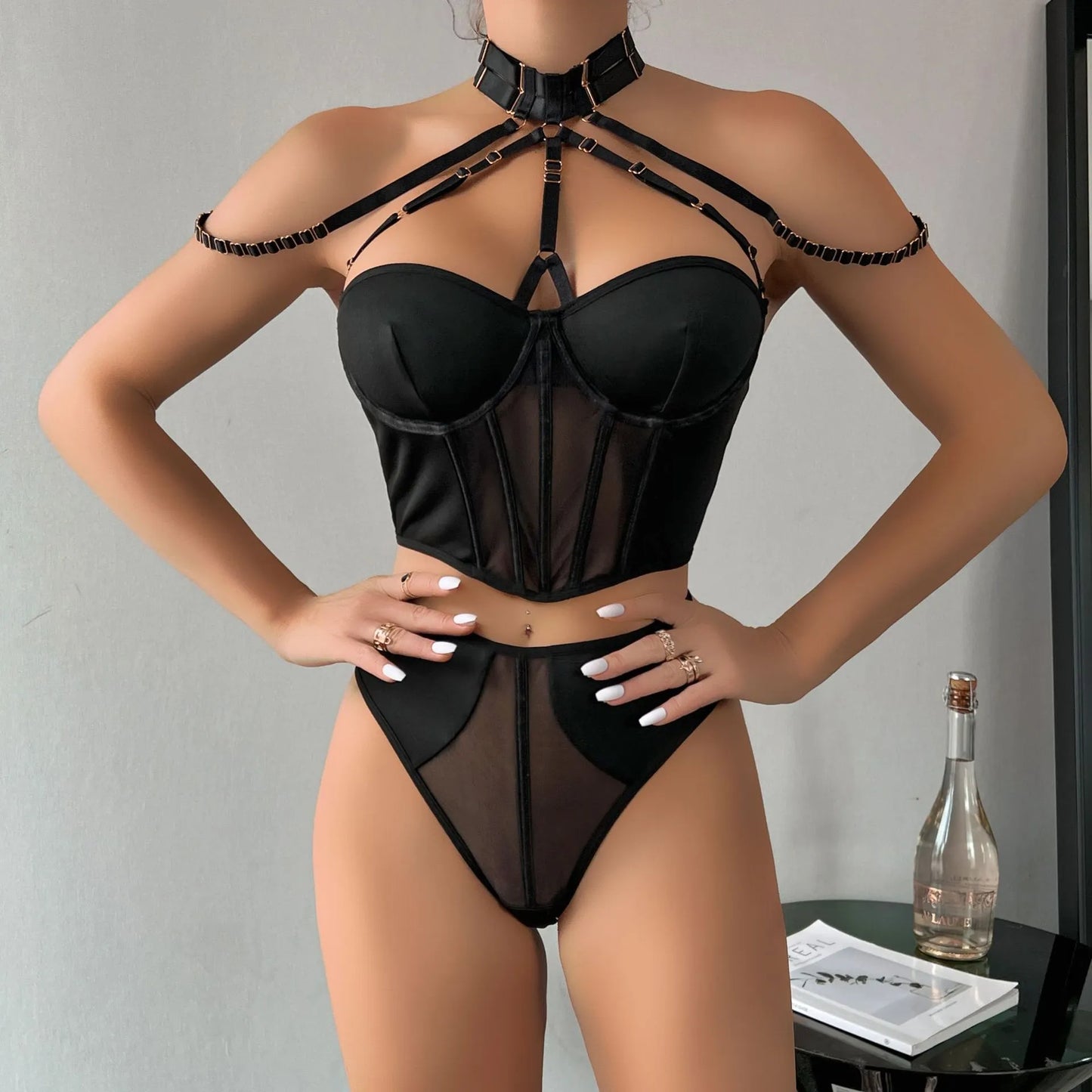 Sinnliches Dessous-BH-Ausgefallenes Unterwäsche-Set für Damen, 2-teilig, feenhafte, intime, klassische Damen-Sets