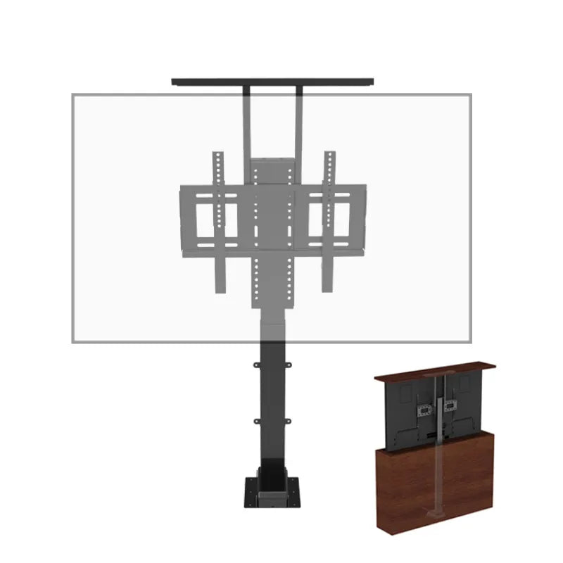 Motorized Hidden TV Cabinet Lift Electrically Height-Adjustable TV Bracket for Installation 32-70 Inches with Remote Control