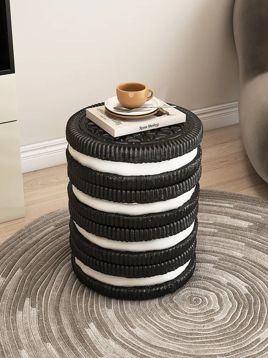 Mesa de centro nórdica creativa para galletas, muebles para sala de estar, sofá, mesa lateral, mesita de noche para dormitorio, muebles para el hogar, taburete redondo pequeño