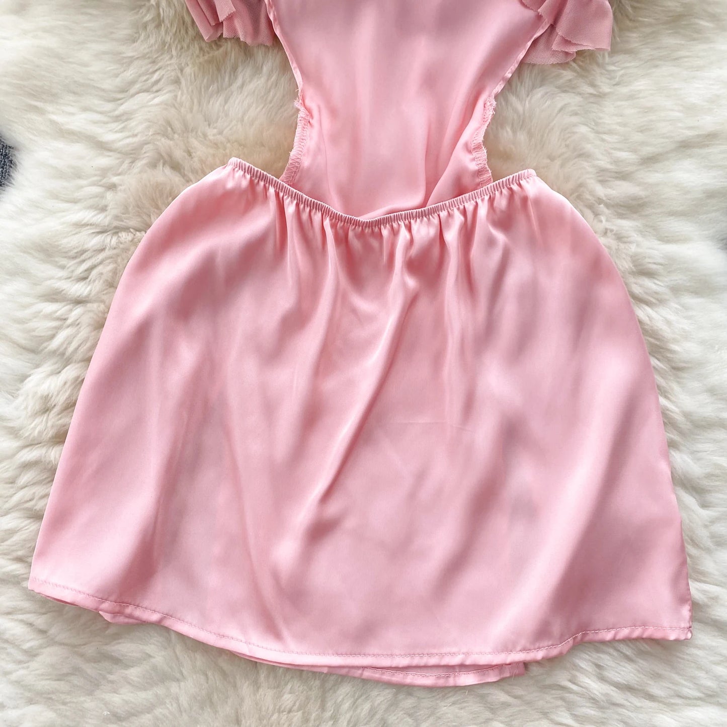 Mini vestido Halter con volantes sensual para mujer, camisón ajustado con espalda descubierta y abertura, ropa de dormir Sexy a la moda Wanita