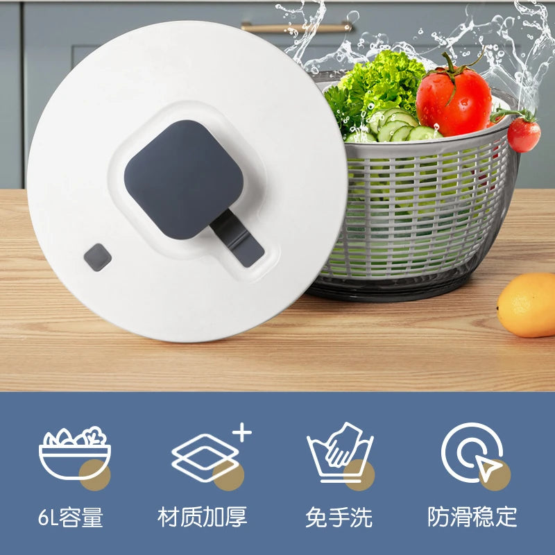 Press Vegetable Dehydrator Fruit Dryer Household Large Capacity Dehydrator Kitchen Gadgets and Accessories Drain Salad Basket