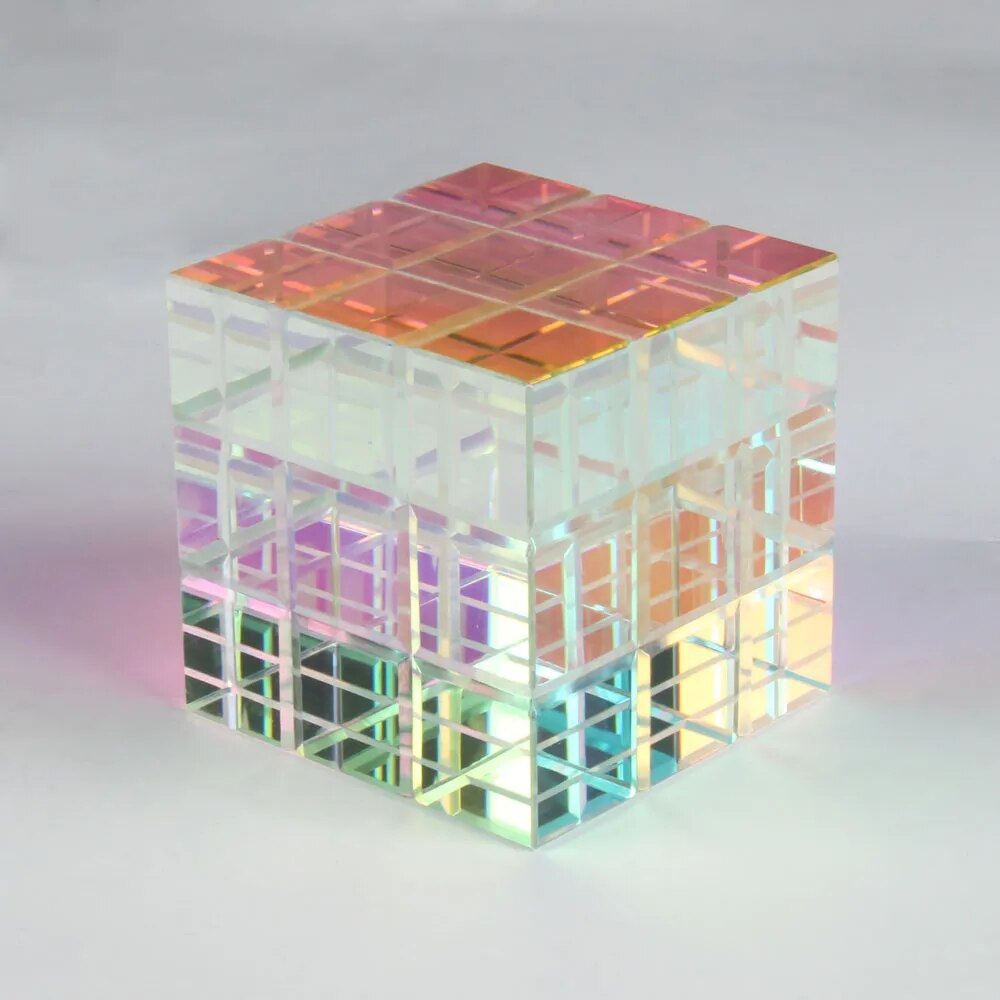 Estatua de cubo mágico K9, escultura de cubo croma Magik de cristal, decoración de escritorio para el hogar, Artesanías hechas a mano, regalo de cumpleaños