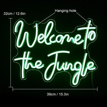 Neon Sign LED Light Welcome to the Jungle Neon Light Signs Bedroom Office Wall Decor Party Bar Shop Club Decorations Neon Art