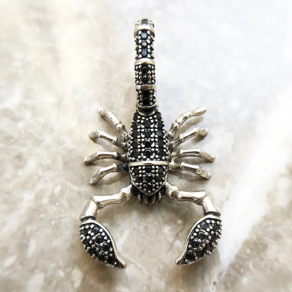 Pendant Scorpion Black,Brand New Fashion Jewelry Europe 925 Sterling Silver Accessories Gift For Woman Rebel Men