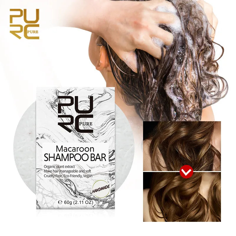 Champú para el cabello orgánico Natural, jabón sin silicona, lavanda, champú para el cabello, barra hecha a mano, jabón nutritivo para reparar el cuidado del cabello dañado