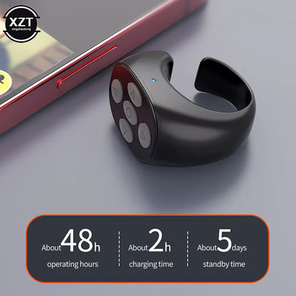 Wireless Bluetooth Mobile Selfie Lazy Artifac Photo Turn Page Controller Tiktok Remote Control Ring Controller