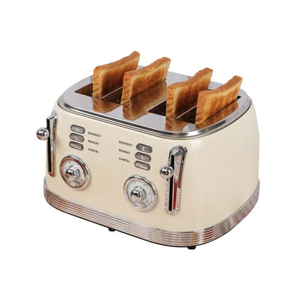 Retro Four-piece Toaster Multifunctional Home Breakfast Maker Toaster Spit Driver Small Appliance Roti Maker  Food Processors