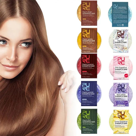 Champú para el cabello orgánico Natural, jabón sin silicona, lavanda, champú para el cabello, barra hecha a mano, jabón nutritivo para reparar el cuidado del cabello dañado