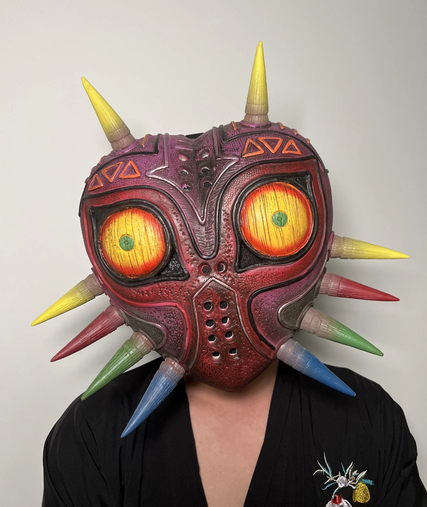 Majoras Maske von Zelda, gruselige realistische Gesichtsmaske, Halloween-Cosplay-Kostüm-Requisite für Erwachsene, Teenager, Spielparty-Maske