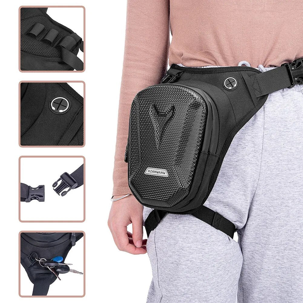 Motorcycle Drop Waist Leg Bag Portable Waterproof EVA Leg Side Bag Belt Hip Bum Luggage Ride Bags Motorbike Mobile Phone Purse