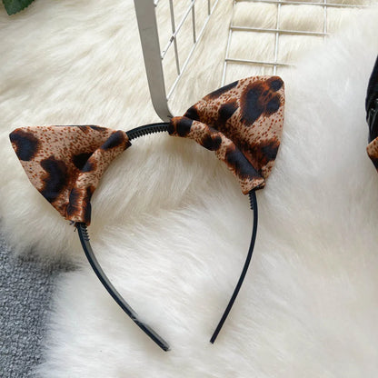 Monos sexys de cuero de leopardo para mujer, ropa de dormir ajustada con cuello Halter, monos de Cosplay coreanos con espalda descubierta Wanita