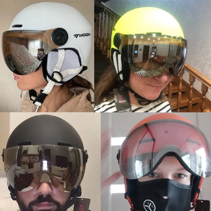 Casco de esquí MOON, gafas integradas de PC + EPS, casco de esquí de alta calidad, deportes al aire libre, esquí, Snowboard, cascos de Skateboard