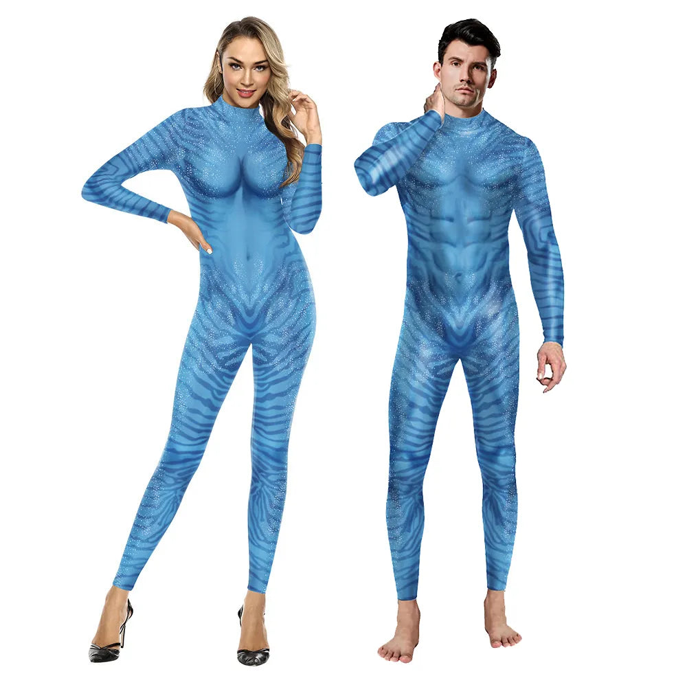 Film Avatar Der Weg des Wassers Alien Cosplay 3D Overall Frauen Männer Avatar Cosplay Kostüm Halloween Zenti Party Body