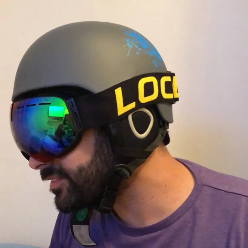 LOCLE-casco de esquí para hombre y mujer, moldeado integralmente, casco de esquí para niños, monopatín, esquí, Snowboard, motocicleta, casco de moto de nieve