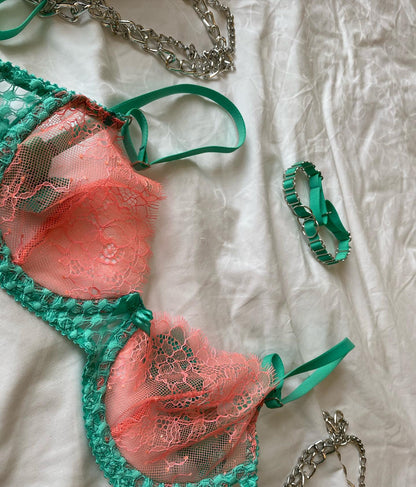 Lencería de plumas, ropa interior de encaje de lujo de 4 piezas para mujer, sin censura, 18 sujetador de tul transparente, conjunto de liga Sensual íntimo