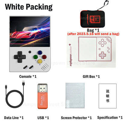 Miyoo mini + Miyoomini Plus 3,5 ''IPS OCA consolas de videojuegos Retro portátiles de 128GB ARM-Cortea-A7 3000mAh compatible con más juegos Retro