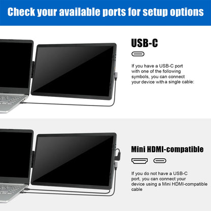 Monitor portátil Original para ordenador portátil, monitor Triple desmontable de 12 "con soporte, pantalla extensora Dual 1080P HDR IPS para 13-16,5