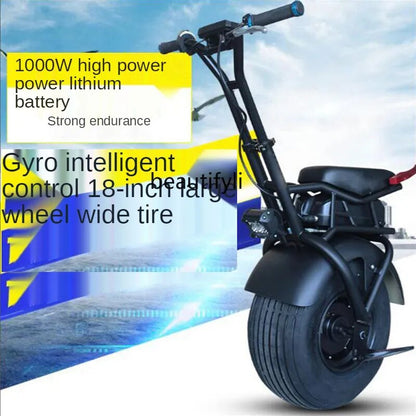 GY Intelligent Electric Single Wheel Self-Balance Car Single Wheel Body Sense Motorcycle Riding Scooter 18-Inch Bull Wheel