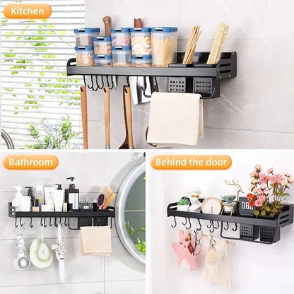 Organizador de cocina, estante de pared, estante de almacenamiento de especias montado, soporte para cuchillos de cocina, palillos para condimentos, cuchara, pala, almacenamiento Sheif