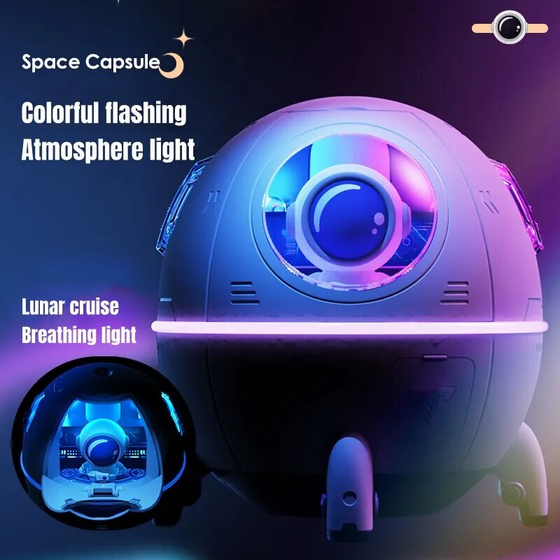 Hause Tragbare Büro Desktop USB Astronaut Raum Kapsel Luftbefeuchter Diffusor 220ML Mit Bunten Led-Licht Weihnachten Geschenk