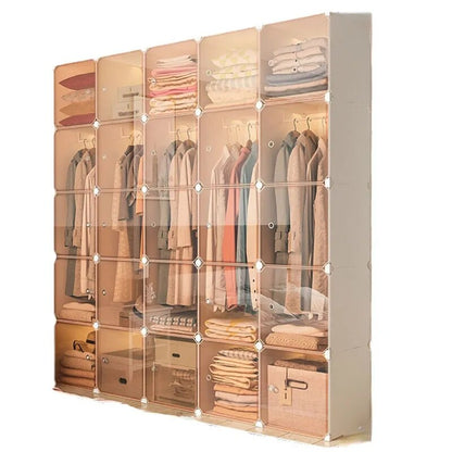 Women Clothes Nordic Wardrobes Bedroom Partitions Hanger Display Plastic Storage Cabinet Space Saving Roupeiro Salon Furniture