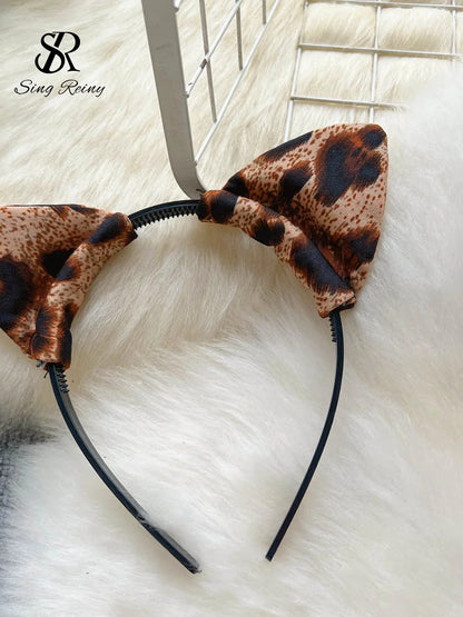 Monos sexys de cuero de leopardo para mujer, ropa de dormir ajustada con cuello Halter, monos de Cosplay coreanos con espalda descubierta Wanita