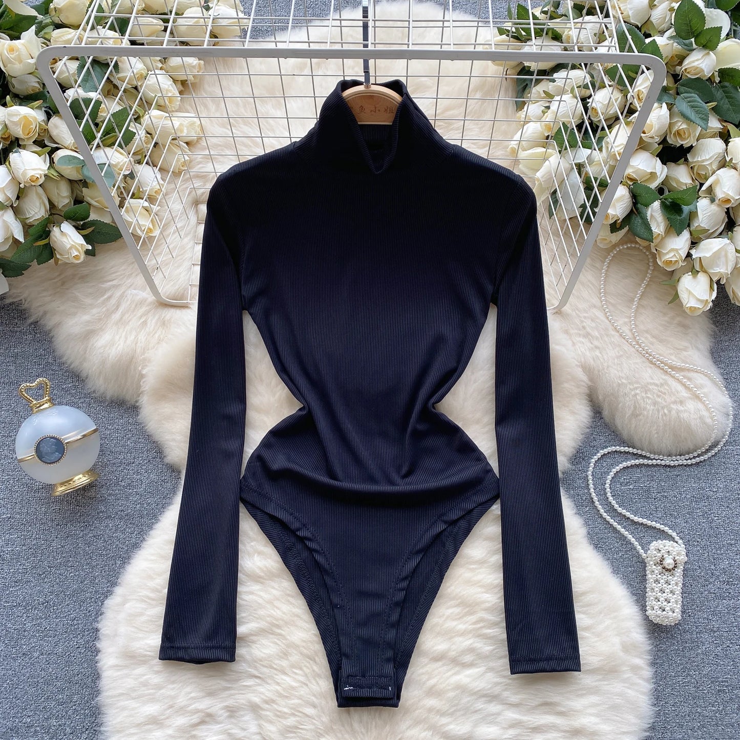 Fashion Solid Slim Sensual Bodysuits Ladies Half High Collar Hotsweet Outer streetwear 2023 Open Crotch Sexy Jumpsuit Wanita