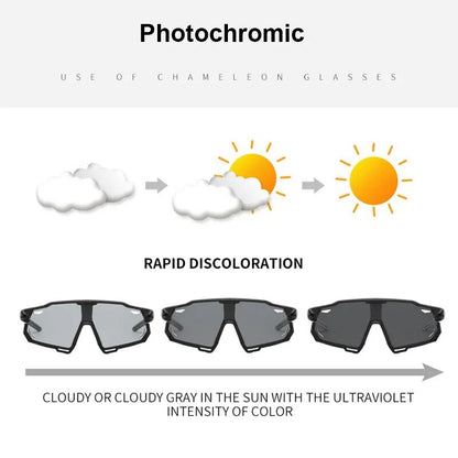 Photochromic Cycling Glasses Men Women Sunglasses Mountain Bike Road Eyewear New Bicycle Riding Outdoor Sports Hiking Goggles