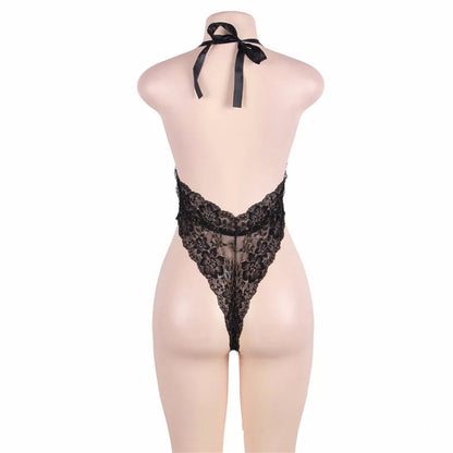 Lencería Sexy de cuero de látex con cuello en V para mujer, Body de talla grande, ropa interior calada, disfraces, corsés sin espalda