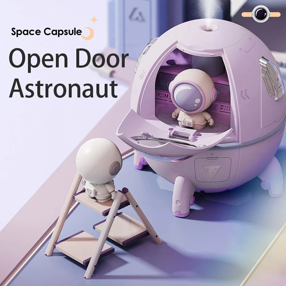 Hause Tragbare Büro Desktop USB Astronaut Raum Kapsel Luftbefeuchter Diffusor 220ML Mit Bunten Led-Licht Weihnachten Geschenk