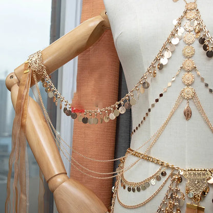 Body Jewelry Tassel Hanfu Vintage Body Accessories Alloy Body Chain Dunhuang Waist Chain Ancient  Ethnic Body Jewelry