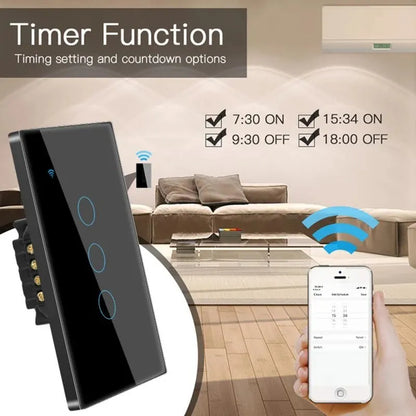 TNCE Tuya UNS WiFi Smart Wand Schalter 1/2/3/4 Gang Kein Neutral Draht Touch Sensor LED Licht Schalter smart Home Alexa Google Hause